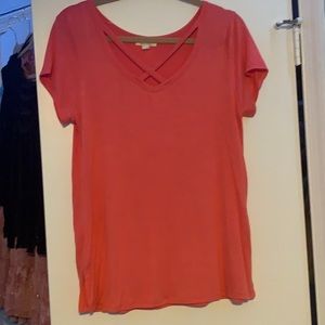 Cross Salmon Pink Basic Top